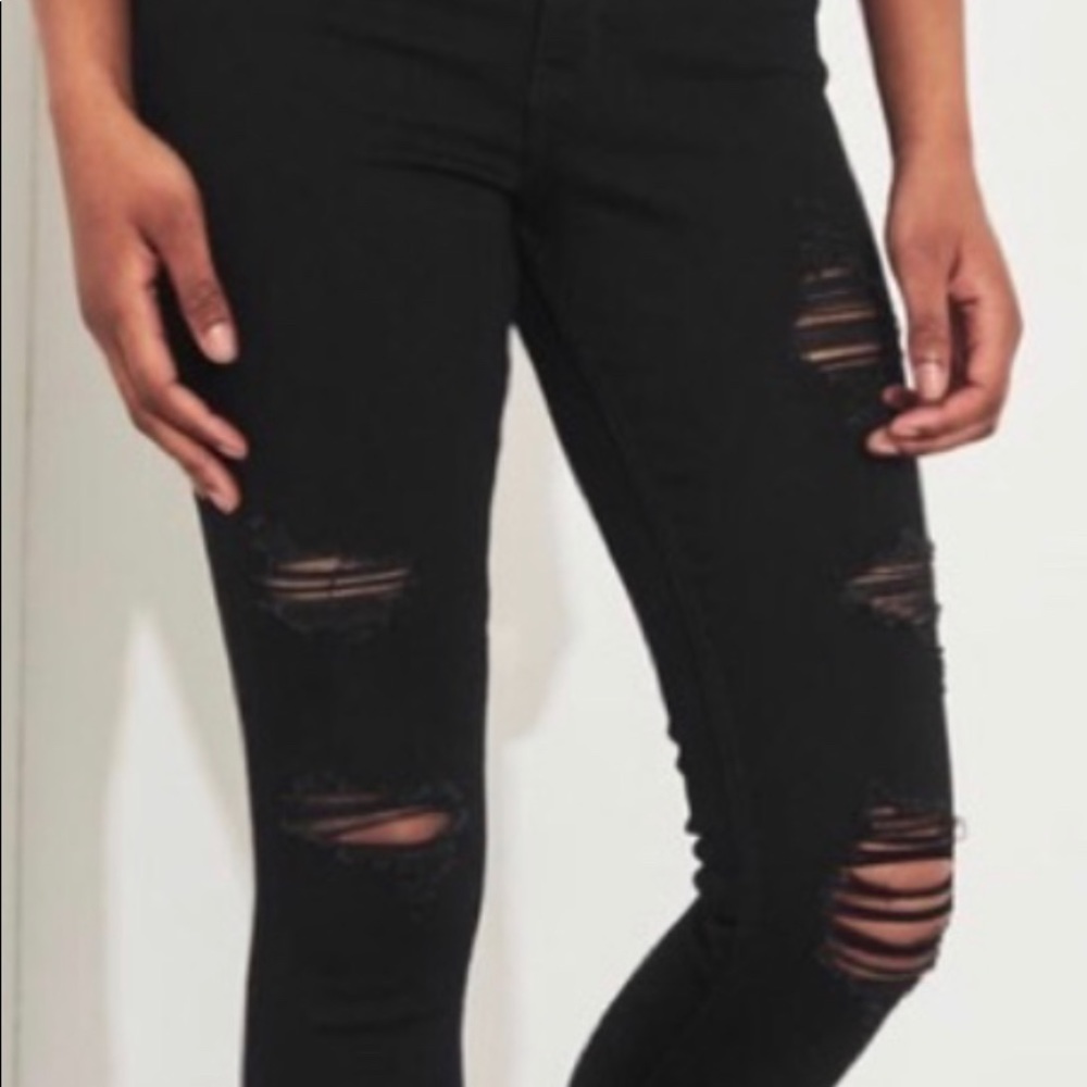 Hollister black ripped jeans